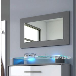 Furneo - Framed Mirror 70x40cm - Grey - Mirror Furneo - Framed Mirror 70x40cm - Grey - Mirror