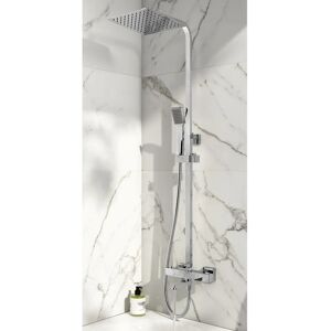 Scudo Model Square Rigid Riser Shower - Chrome - Wras Approved Scudo Model Square Rigid Riser Shower - Chrome - Wras Approved
