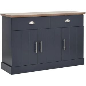 GFW Kendal Large Sideboard - Slate Blue - 3 Drawer Storage GFW Kendal Large Sideboard - Slate Blue - 3 Drawer Storage