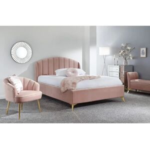 GFW Pettine King Size Pink Fabric Ottoman Bed Frame - End Lift, Plush, Stylish GFW Pettine King Size Pink Fabric Ottoman Bed Frame - End Lift, Plush, Stylish