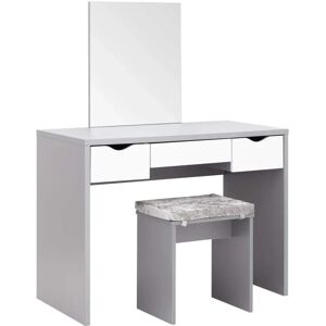 GFW Elizabeth Grey White Dressing Table Set - Compact Bedroom Furniture GFW Elizabeth Grey White Dressing Table Set - Compact Bedroom Furniture