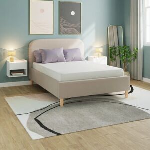 GFW Florence Double Mushroom Boucle Ottoman Bed Frame - Bed Frame GFW Florence Double Mushroom Boucle Ottoman Bed Frame - Bed Frame