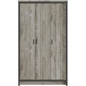 GFW Boston Grey Wood Effect 3 Door Wardrobe - Wardrobe GFW Boston Grey Wood Effect 3 Door Wardrobe - Wardrobe