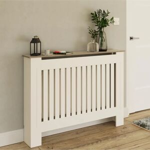 Longslow Medium White Radiator Cover - Slatted Front Top Shelf Storage Longslow Medium White Radiator Cover - Slatted Front Top Shelf Storage