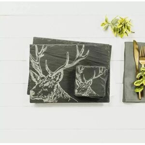 The Just Slate Company Stag Coasters & Placemats Set The Just Slate Company Stag Coasters & Placemats Set
