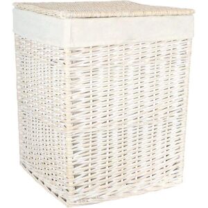 White Cotton Lined Laundry Basket - Laundry Basket White Cotton Lined Laundry Basket - Laundry Basket