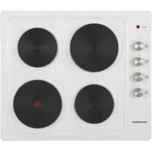 Cookology 60cm Electric Solid Plate Hob 4 Zone Dial Controls - White Cookology 60cm Electric Solid Plate Hob 4 Zone Dial Controls - White