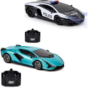 Lamborghini Sian & Police Car RC Twin Pack - 1:24 Scale, 2.4GHz Remote Lamborghini Sian & Police Car RC Twin Pack - 1:24 Scale, 2.4GHz Remote