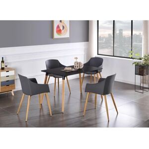 Life Interiors - Halo Eden - Mesa de Madera Negra - Dining Set Life Interiors - Halo Eden - Mesa de Madera Negra - Dining Set
