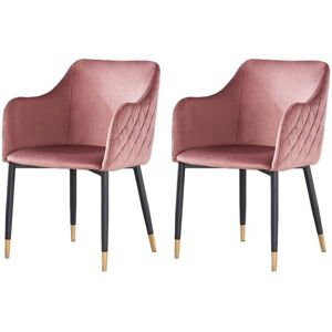 Life Interiors Verona Velvet Dining Chairs - Pink, Unisex, 2 pcs Life Interiors Verona Velvet Dining Chairs - Pink, Unisex, 2 pcs
