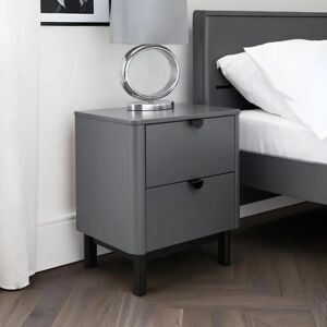 Julian Bowen Chloe Storm Grey 2 Drawer Bedside - Modern Retro Style Julian Bowen Chloe Storm Grey 2 Drawer Bedside - Modern Retro Style