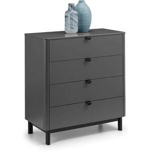Julian Bowen Chloe Storm Grey 4 Drawer Chest - Chest of Drawers Julian Bowen Chloe Storm Grey 4 Drawer Chest - Chest of Drawers