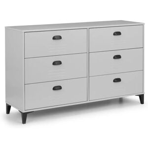 Julian Bowen Lakers 6 Drawer Grey Wide Chest of Drawers - Product Type Julian Bowen Lakers 6 Drawer Grey Wide Chest of Drawers - Product Type