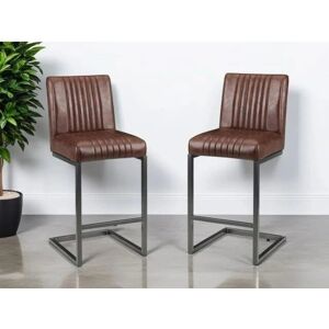 Julian Bowen Brooklyn Vintage Faux Leather Bar Stool - Bar Stool Julian Bowen Brooklyn Vintage Faux Leather Bar Stool - Bar Stool