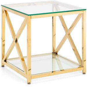 Julian Bowen Miami Glass and Gold Lamp Table - Art Deco Style Julian Bowen Miami Glass and Gold Lamp Table - Art Deco Style