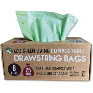 Eco Green Living 8L Compostable Drawstring Bin Bags - 25 Bags Eco Green Living 8L Compostable Drawstring Bin Bags - 25 Bags