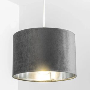 CGC Lighting Nila Velvet Grey & Silver Pendant Lamp Shade - Lamp Shade CGC Lighting Nila Velvet Grey & Silver Pendant Lamp Shade - Lamp Shade
