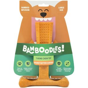 Pet Trade Innovations Bamboodles T-Bone Chew Toy for Dogs - Large 7" Peanut Butter Flavor Pet Trade Innovations Bamboodles T-Bone Chew Toy for Dogs - Large 7" Peanut Butter Flavor