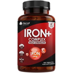 New Leaf Health Iron Tablets - High Strength Vitamins C, B12 - 6 Months New Leaf Health Iron Tablets - High Strength Vitamins C, B12 - 6 Months