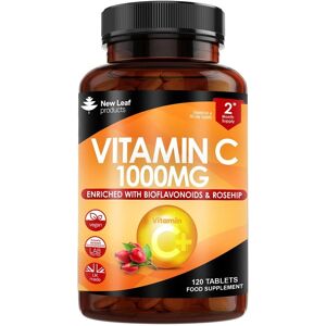New Leaf Vitamin C 1000mg - 120 Tablets + Bioflavonoids,Rosehip & Ascorbic Acid New Leaf Vitamin C 1000mg - 120 Tablets + Bioflavonoids,Rosehip & Ascorbic Acid