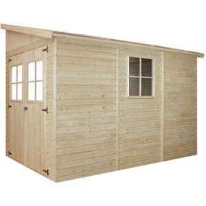 TIMBELA Garden Shed - Natural Wood, Double Door, Windows - External 6 m² TIMBELA Garden Shed - Natural Wood, Double Door, Windows - External 6 m²