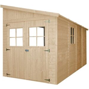TIMBELA Garden Shed Natural Wood 8m² - Weatherproof & Bright TIMBELA Garden Shed Natural Wood 8m² - Weatherproof & Bright