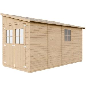 TIMBELA Abri de jardin Bois Naturel 8m² - Résistant aux intempéries & Lumineux - Publicité TIMBELA Abri de jardin Bois Naturel 8m² - Résistant aux intempéries & Lumineux - Publicité
