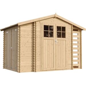 Timbela M389F+M389G Garden Shed with Woodshed and Storage - Pine / Fir - 218x328x206 cm Timbela M389F+M389G Garden Shed with Woodshed and Storage - Pine / Fir - 218x328x206 cm