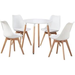 Life Interiors Halo Round Dining Set - White - Dining Table & 4 Chairs Life Interiors Halo Round Dining Set - White - Dining Table & 4 Chairs