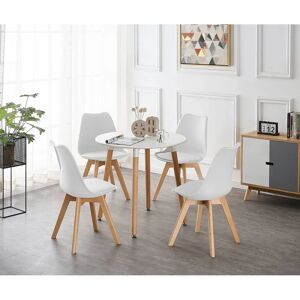 Life Interiors Halo Round Dining Set - White - Dining Table & 4 Chairs Life Interiors Halo Round Dining Set - White - Dining Table & 4 Chairs