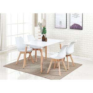 Life Interiors White Dining Set - Halo Table & 4 Lorenzo Chairs Life Interiors White Dining Set - Halo Table & 4 Lorenzo Chairs