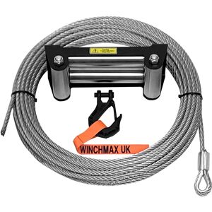 WINCHMAX Steel Rope 26m x 9.5mm - Stainless Steel Fairlead - Tactical Hook WINCHMAX Steel Rope 26m x 9.5mm - Stainless Steel Fairlead - Tactical Hook