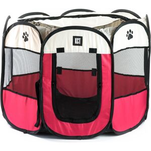 KCT - Portable Fabric Dog Play Pen - Red - Medium - Playpen KCT - Portable Fabric Dog Play Pen - Red - Medium - Playpen