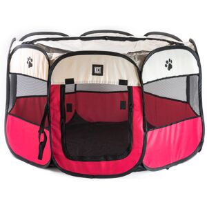 KCT - Portable Fabric Dog Play Pen - Red - Playpen KCT - Portable Fabric Dog Play Pen - Red - Playpen