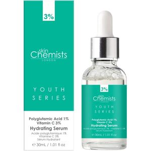 Skin Chemists Hydrating Serum - Polyglutamic acid 1%, Vitamin C 3% - 30ml Skin Chemists Hydrating Serum - Polyglutamic acid 1%, Vitamin C 3% - 30ml