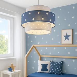 CGC Lighting STARLIGHT Grey & Navy Blue Star Two Tier Ceiling Lamp Shade - Ceiling Lamp Shade CGC Lighting STARLIGHT Grey & Navy Blue Star Two Tier Ceiling Lamp Shade - Ceiling Lamp Shade