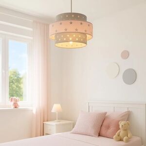 CGC Lighting Starlight Pink & Grey Star Two Tier Lamp Shade - Unisex CGC Lighting Starlight Pink & Grey Star Two Tier Lamp Shade - Unisex