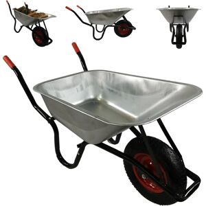 Samuel Alexander Heavy Duty Galvanised Garden Wheelbarrow - 90L - Metal Samuel Alexander Heavy Duty Galvanised Garden Wheelbarrow - 90L - Metal
