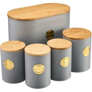 Cooks Professional Kitchen Storage Canister Jar Set Bread Bin Biscuit Sugar Tea Coffee - Kitchen Storage Canister Set Cooks Professional Kitchen Storage Canister Jar Set Bread Bin Biscuit Sugar Tea Coffee - Kitchen Storage Canister Set