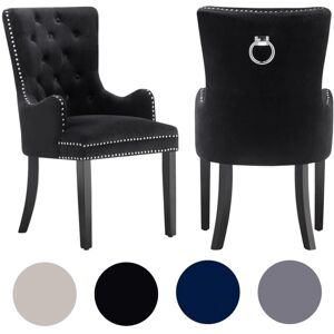 Life Interiors Chaise de salle à manger en velours Winchester Lux - Noir - Publicité Life Interiors Chaise de salle à manger en velours Winchester Lux - Noir - Publicité