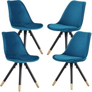 Life Interiors Sofiya Velvet Dining Chairs - Set Of 4 Blue - Dining Chairs Life Interiors Sofiya Velvet Dining Chairs - Set Of 4 Blue - Dining Chairs