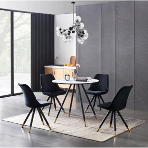 Life Interiors Sofiya Dorchester Lux Esszimmerset - Weiß/Schwarz Life Interiors Sofiya Dorchester Lux Esszimmerset - Weiß/Schwarz