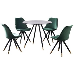 Life Interiors Sofiya Dorchester Lux Dining Set - Grey/Green - Dining Set Life Interiors Sofiya Dorchester Lux Dining Set - Grey/Green - Dining Set