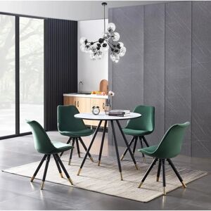Life Interiors Sofiya Dorchester Lux Dining Set - White/Green - Dining Set Life Interiors Sofiya Dorchester Lux Dining Set - White/Green - Dining Set