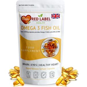 Red Label Health Omega 3 Fish Oil 1000mg - 360 Capsules High Strength Fatty Acids Plus EPA & DHA Red Label Health Omega 3 Fish Oil 1000mg - 360 Capsules High Strength Fatty Acids Plus EPA & DHA