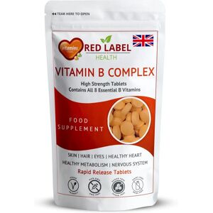 Red Label Health Vitamin B Complex - 360 Tablets High Strength B1 B2 B3 B5 B6 B12 Biotin & Folic Red Label Health Vitamin B Complex - 360 Tablets High Strength B1 B2 B3 B5 B6 B12 Biotin & Folic