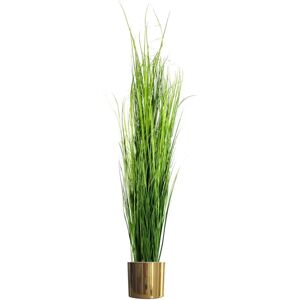 Leaf 130cm Onion Grass Artificial Plant with Gold Metal Planter - Artificial Plant Leaf 130cm Onion Grass Artificial Plant with Gold Metal Planter - Artificial Plant