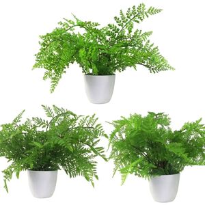 Leaf Design UK 3 x 30cm Artificial Ferns - Green - Potted - Artificial Fern Plants - Home Decor Leaf Design UK 3 x 30cm Artificial Ferns - Green - Potted - Artificial Fern Plants - Home Decor
