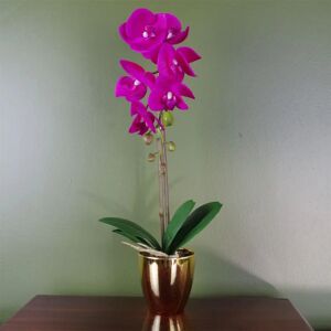 Leaf 46cm Artificial Orchid Dark Pink - Artificial Orchid Leaf 46cm Artificial Orchid Dark Pink - Artificial Orchid