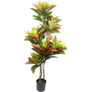 Leaf Artificial Codiaeum Tree - 140cm, Orange Yellow, Green - Artificial Tree Leaf Artificial Codiaeum Tree - 140cm, Orange Yellow, Green - Artificial Tree